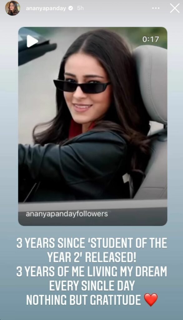 Ananya expresses thanks