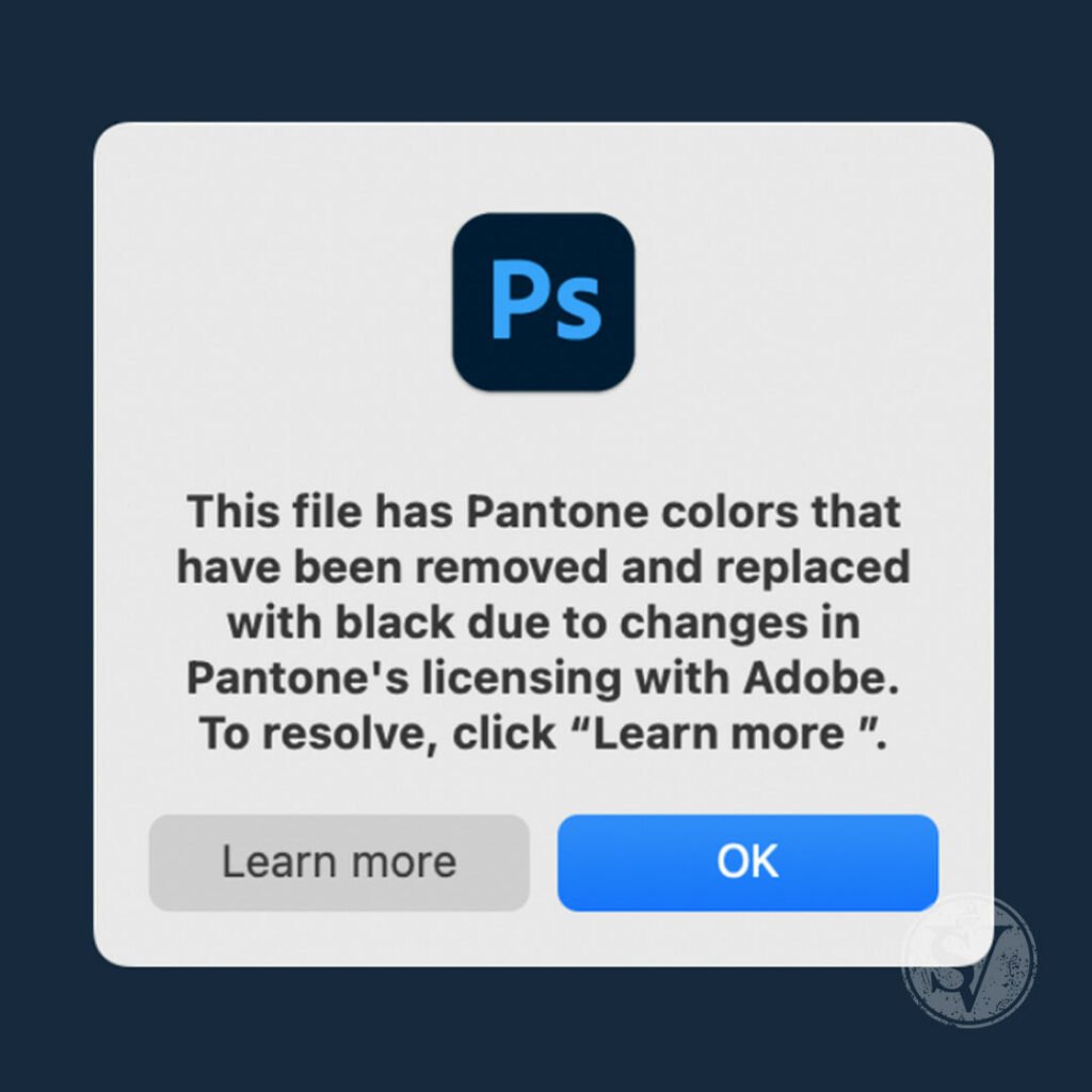 Adobe terminated Pantone